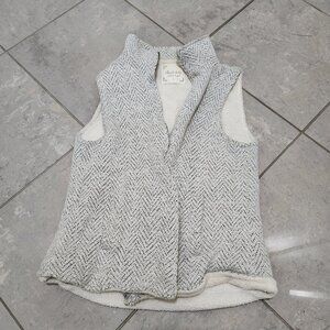 Gray and White Vest